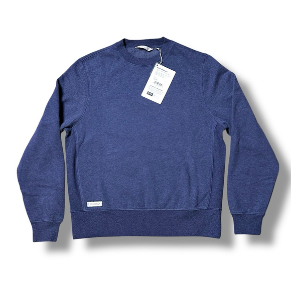 Rhoback Mens NWT Ready Crewneck Pullover Sweater Heather Fleet Navy Blue Small